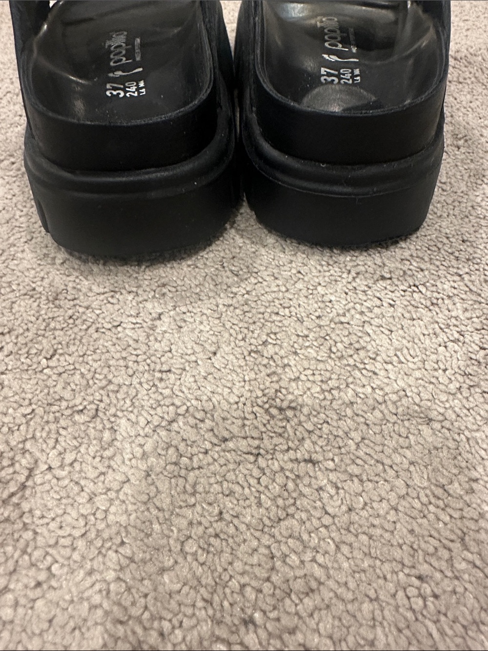 Birkenstock Black Platform Double-Buckle Slide Sandals - Picture 3 of 5